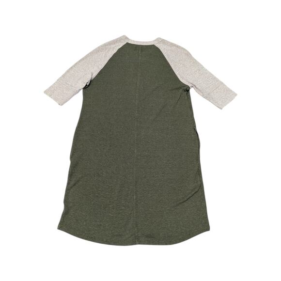 PrAna Cozy Up Henley Dress Green Beige Womens Small Hemp Gorpcore Loungewear - Picture 3 of 6